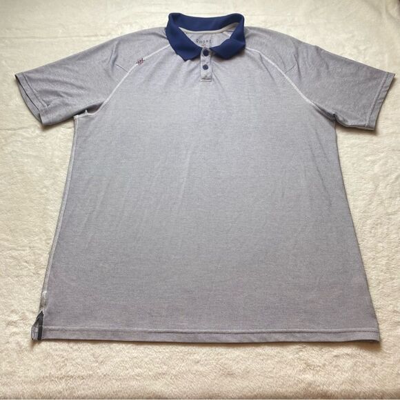 Rhone Delta Pique Blue Short Sleeve Polo Size Large - Picture 1 of 12